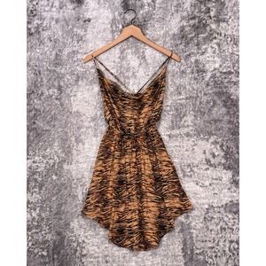 Indah Dress Small Womens Revolve Tiger Stripe Strappy Tie Mini Resort Wear